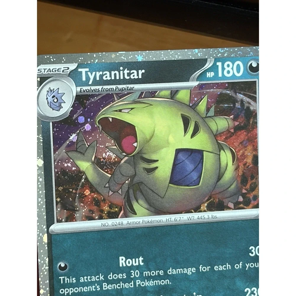 Pokémon Paldea Evolved Tyranitar 135/193 Cosmos Holo + R Holo Larvitar & Pupitar